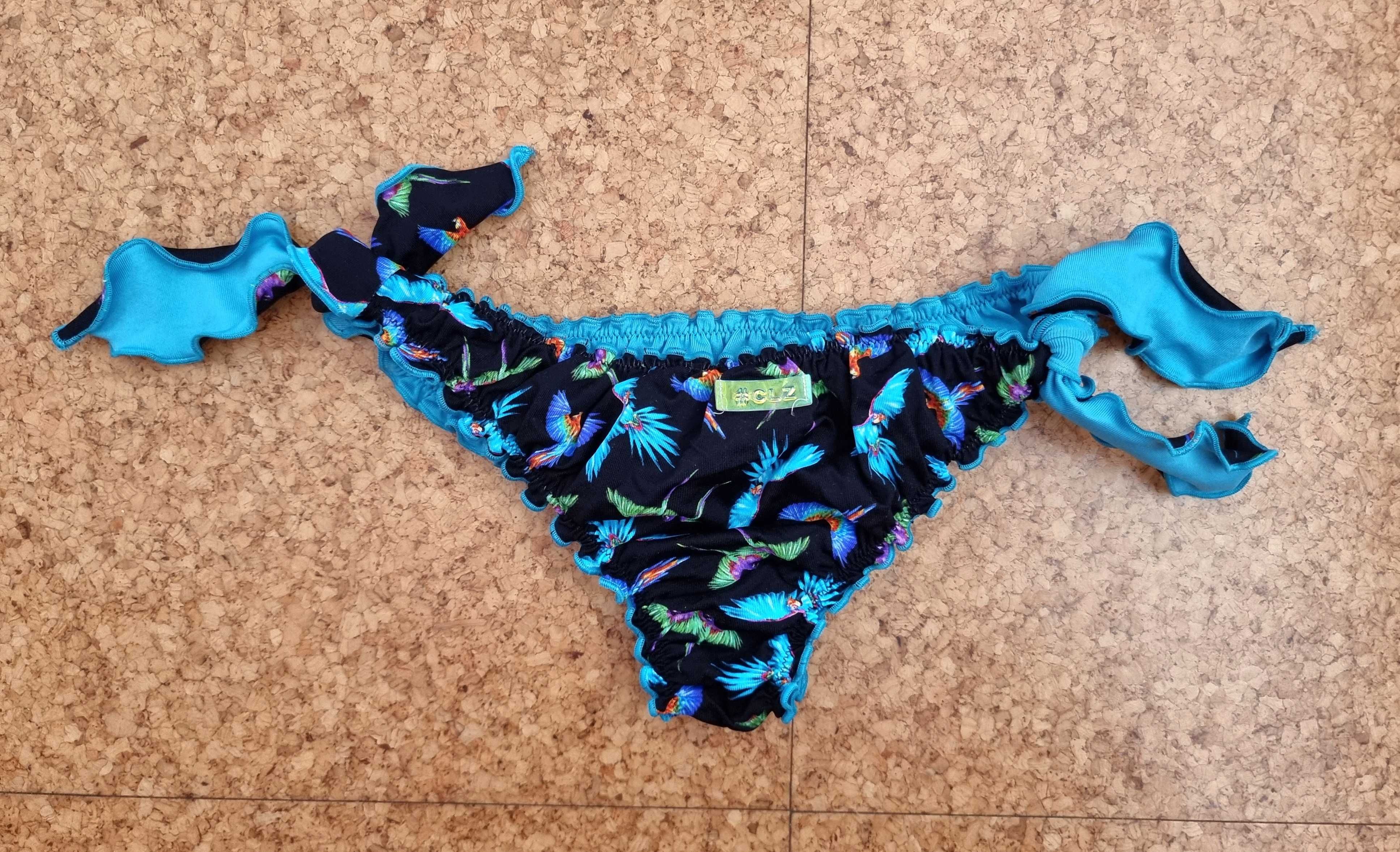 Parte de baixo de bikini com padrão pássaros Calzedonia XS - novo