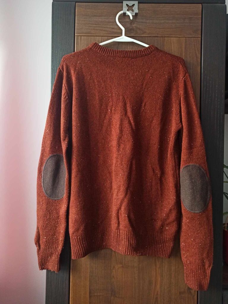 Sweter Cedar Wood State jesienny sweter z łatkami sweterek unisex