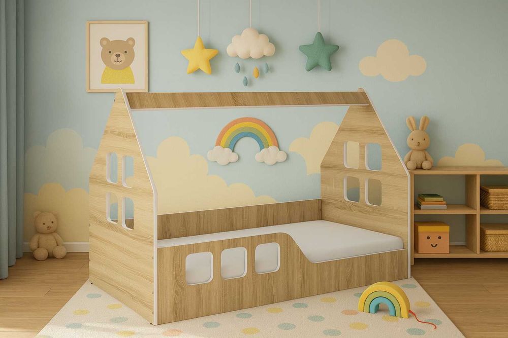 Łóżko dziecięce Niski DOMEK SONOMA 160x80 Montessori
