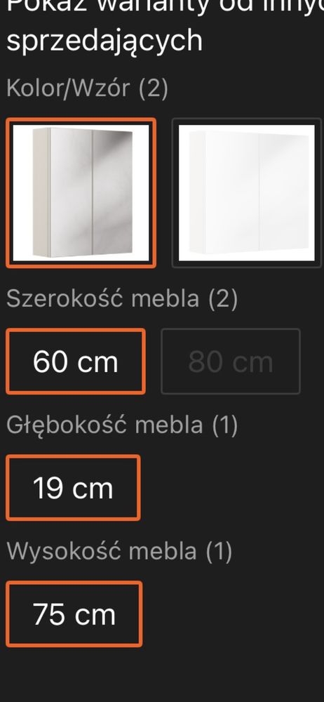 Szafka łazienkowa wisząca kolor kaszmir