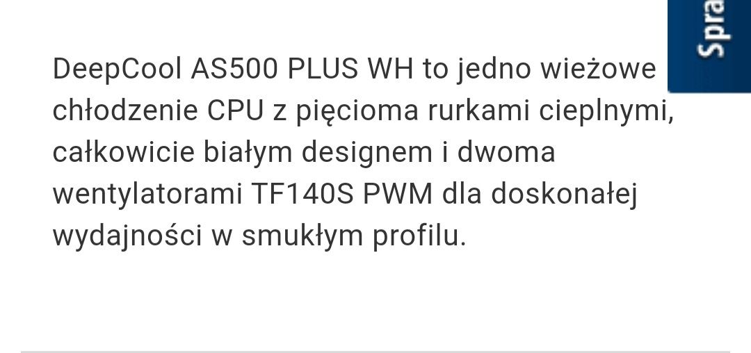 Wentylator chłodzenia AS500 Plus WH