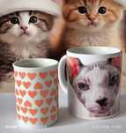 Kubek kot Sfinks piękna stara porcelana + gratis