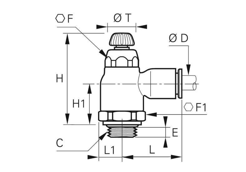 Zawór dławiąco-zwrotny regulacji przepływu pneumatyczny do siłowników