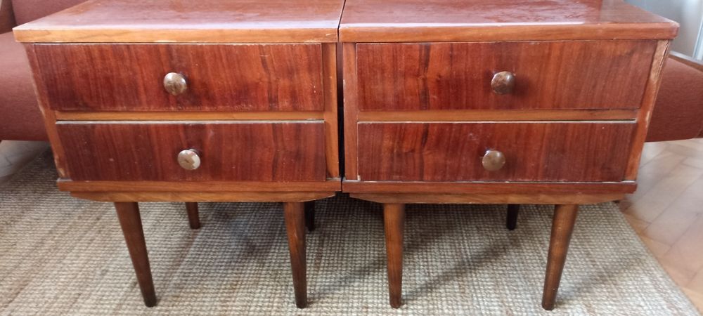 2x Szafka nocna nakastlik PRL stolik vintage modern loft Gliwickie ZPT
