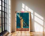 Plakat Retro Nowy York wspaniałe miasto Świata, USA, vintage 50x70