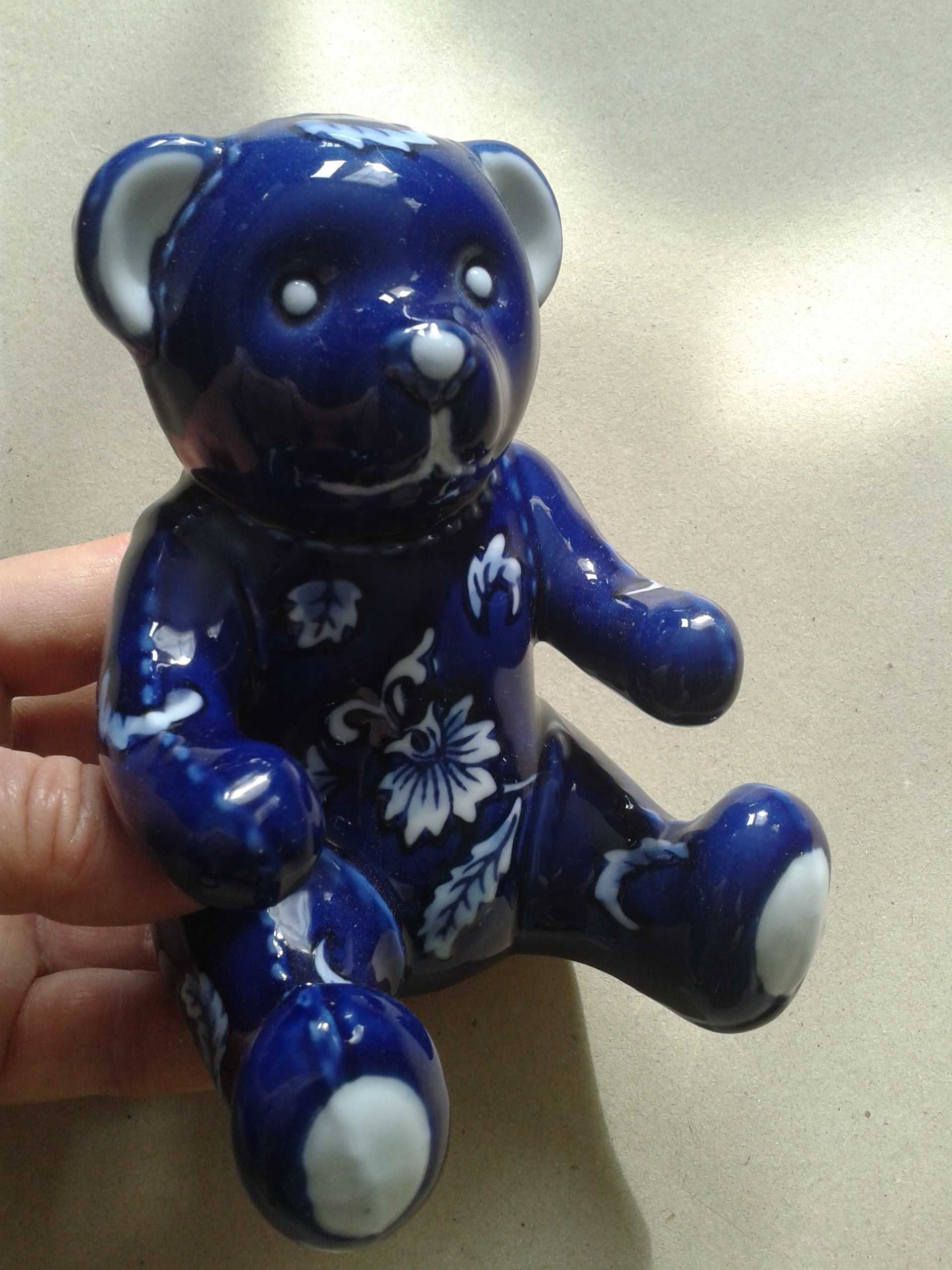 POrcelanowy MIś, Niedźwiadek KObaltowy Kolor!!
