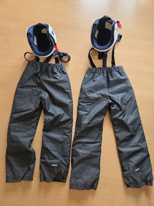 Duas calças para ski + dois capacetes
