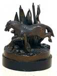 Antiga escultura em bronze - cavalo de guerra - suporte de fosforeira