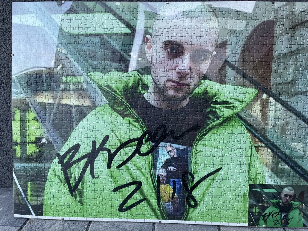 Bedoes obraz z puzzli plus zdjęcie z autografem