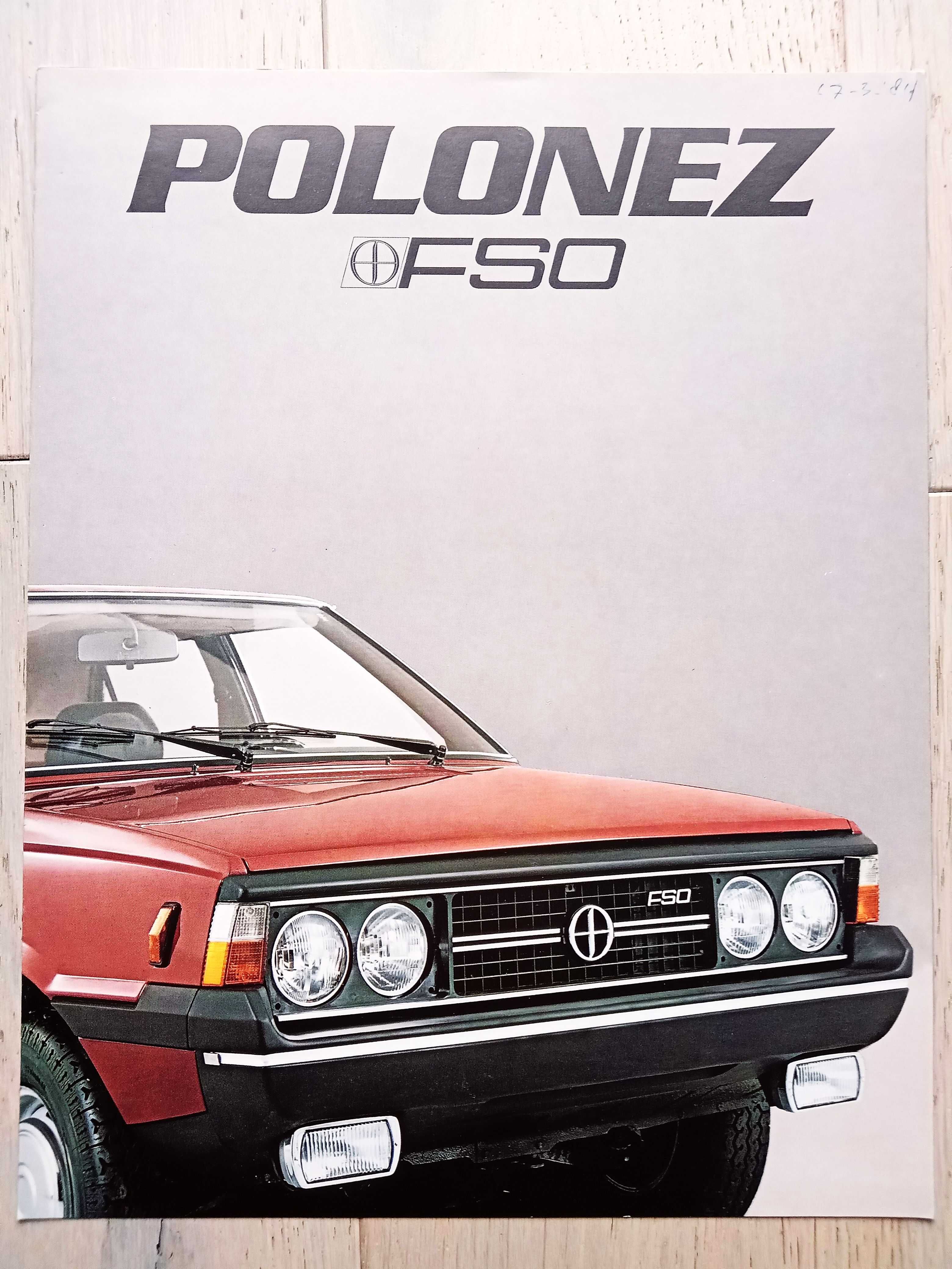 FSO Polonez 1.5 (1981) prospekt 8 str., st. BDB-, FORMAT WIĘKSZY od A4