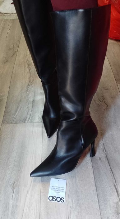 (43) ASOS Design/ Czarne Kozaki wieczorowe z Londynu, NOWE