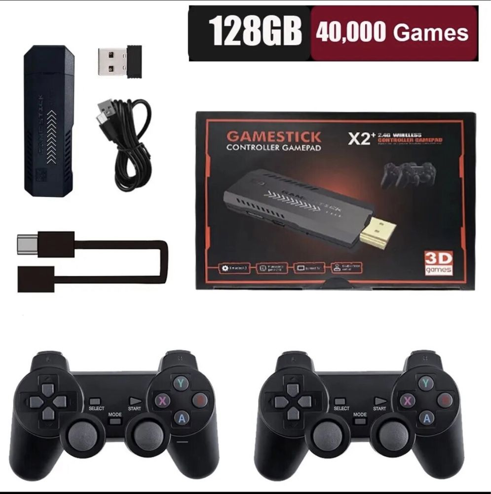 Игровая консоль X2 Plus 128G 40000 Game GD10 Pro 4K Game Stick 3D HD