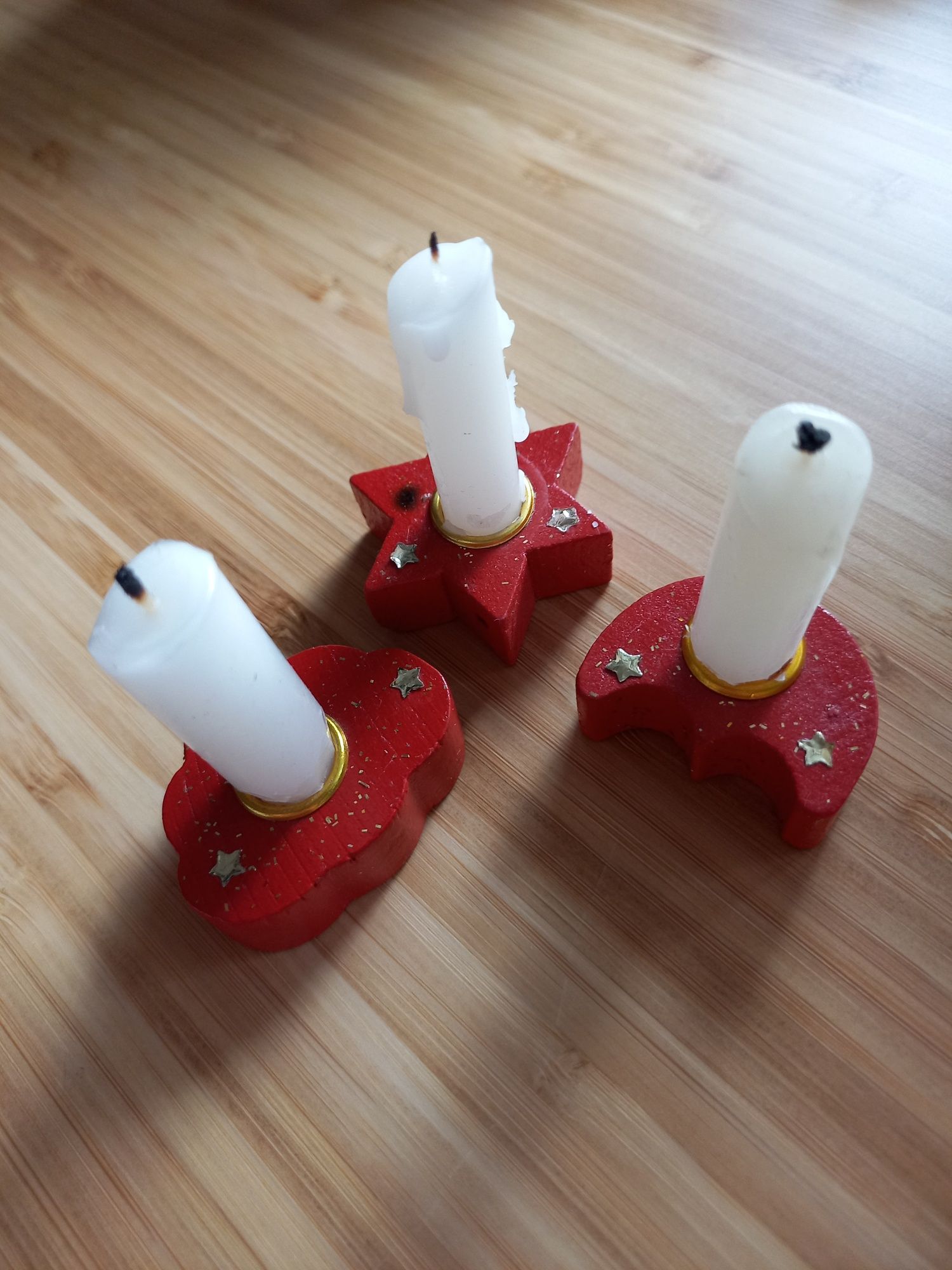 Mini świeczniki świąteczne czerwone świecznik mały