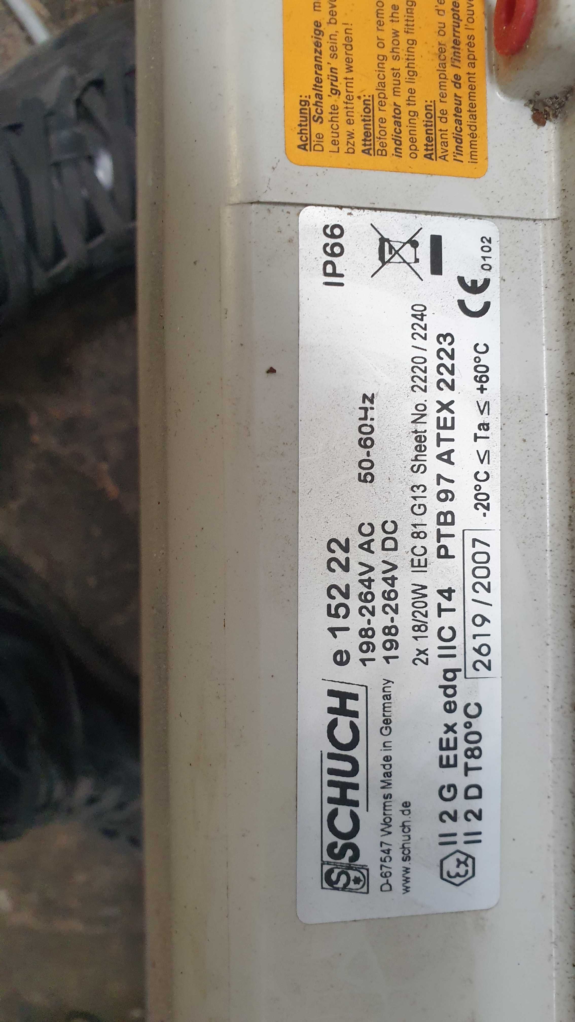 Oprawa atex 2x18w z elektronicznym statecznikiem ip66