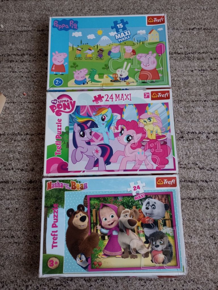 Puzzle Świnka Peppa, Masza i My little Pony