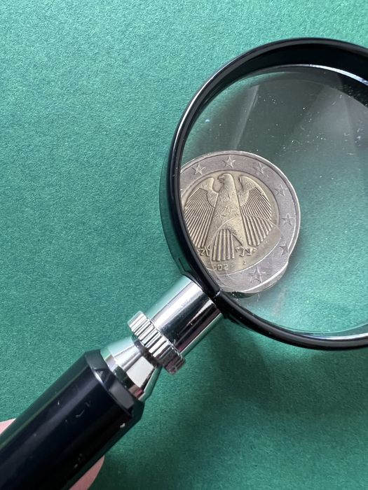 2 евро 2002, Германия, редкий брак чеканки