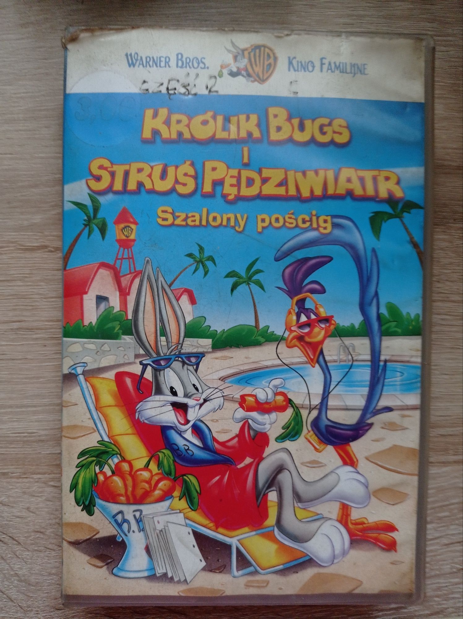 Królik Bugs i Struś Pędziwiatr Szalony Pościg VHS Kaseta