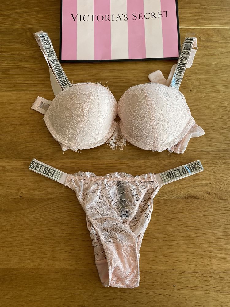 NOWY komplet bielizny Victoria’s Secret rozmiar 80B stanik + majtki