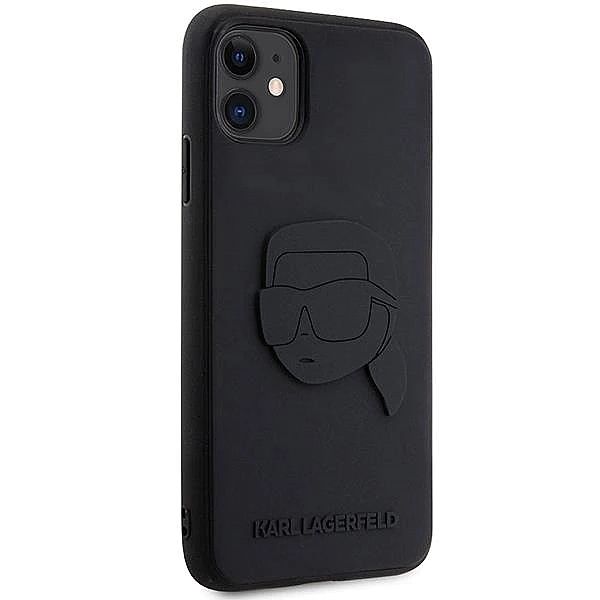 Etui Karl Lagerfeld Rubber Karl Head 3D na iPhone 11 / Xr - czarne