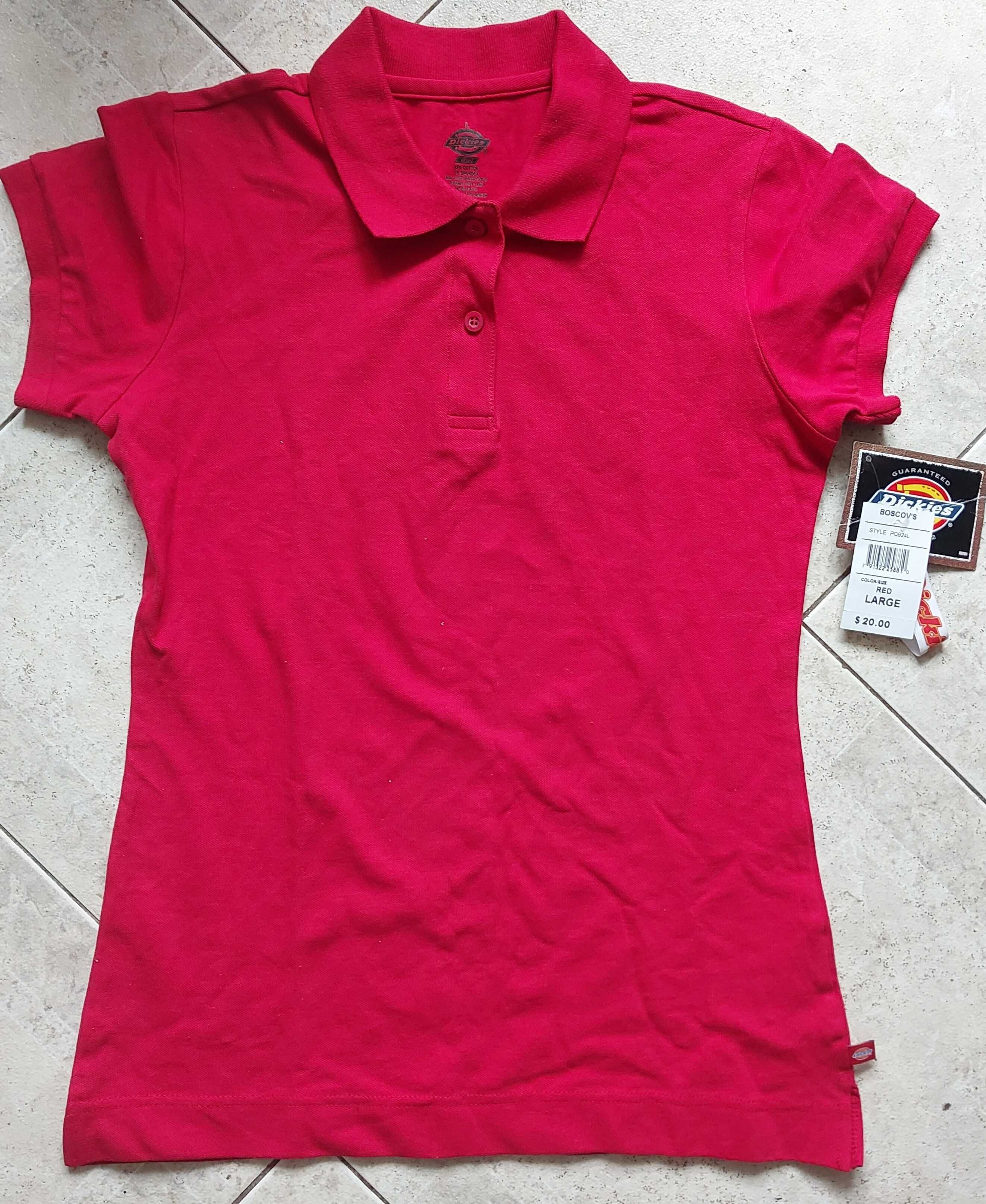 женская красная футболка поло Dickies размер L