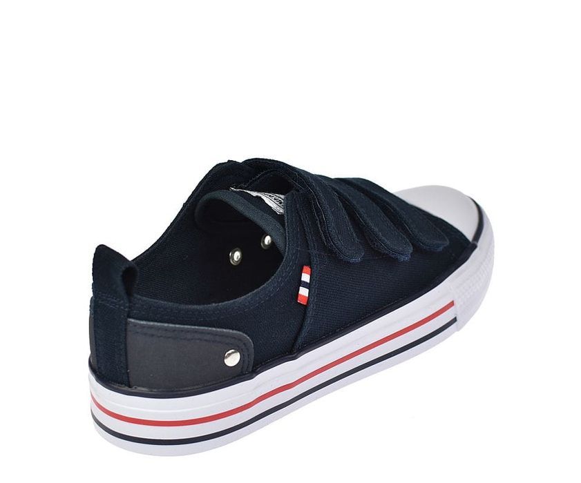 Trampki na rzepy półtrampki American LH 118 NV – białe spody rozm. 34
