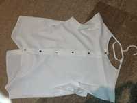 biała elegancka bluzka damska z guzikami z tyłu