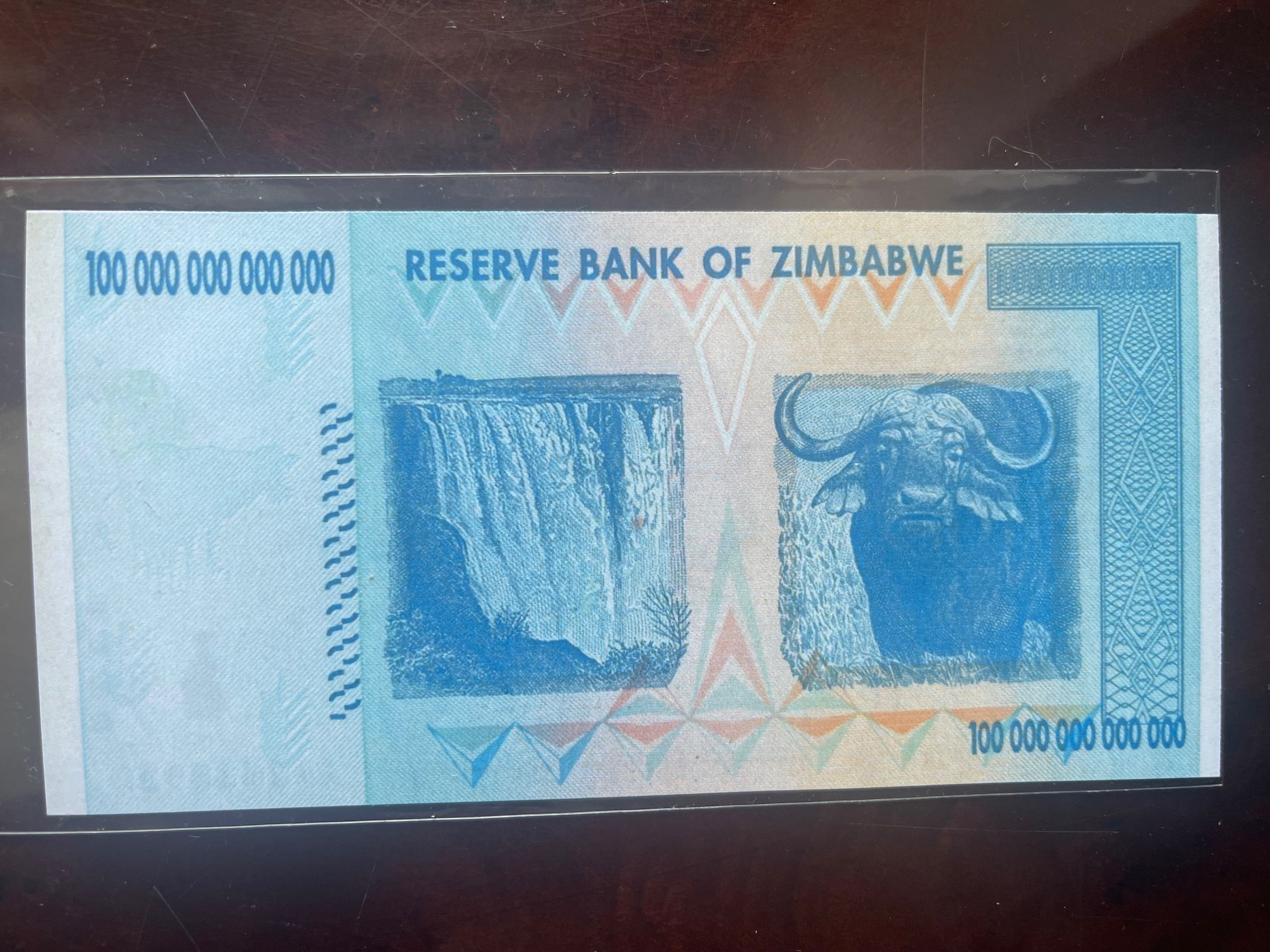 100 TRYLIONÓW dolarów Zimbabwe