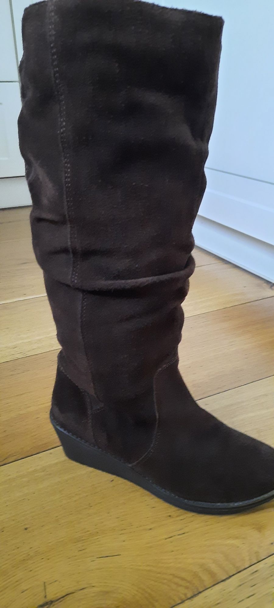 Kozaki skórzane zamsz r 36