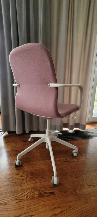 Ikea langfijall różowe krzesło biurkowe fotel biurowy używane  bdb-