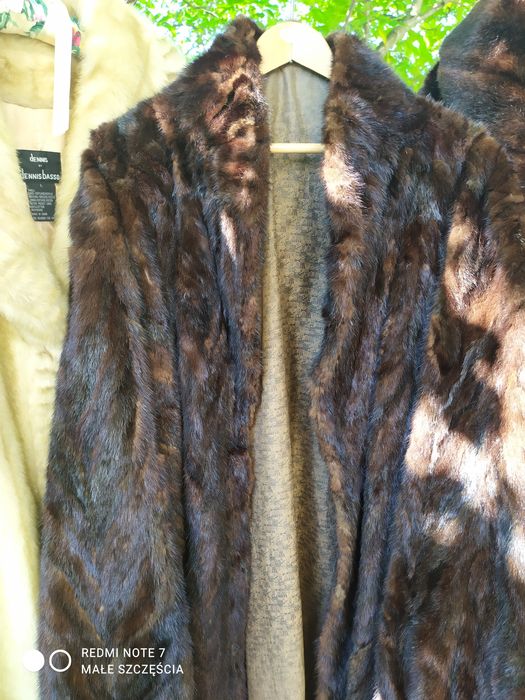 Futro naturalne brąz norki