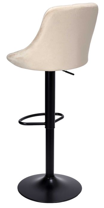 Krzesło barowe CYDRO BLACK welurowe beżowe VELVET