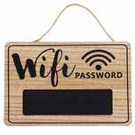 tabliczka tablica ścienna drewniana wifi password