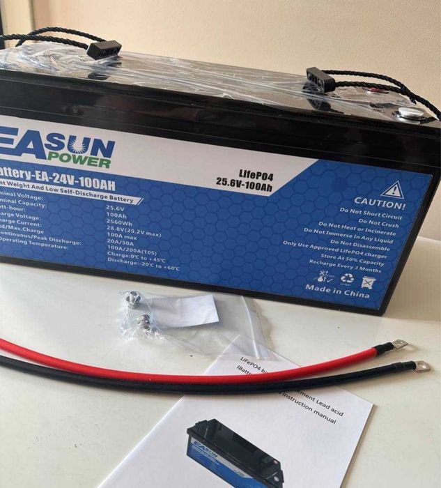 Акумуляторна батарея 24 В 100 Ач LiFePO4 EASUN POWER +BMS (ДБЖ)