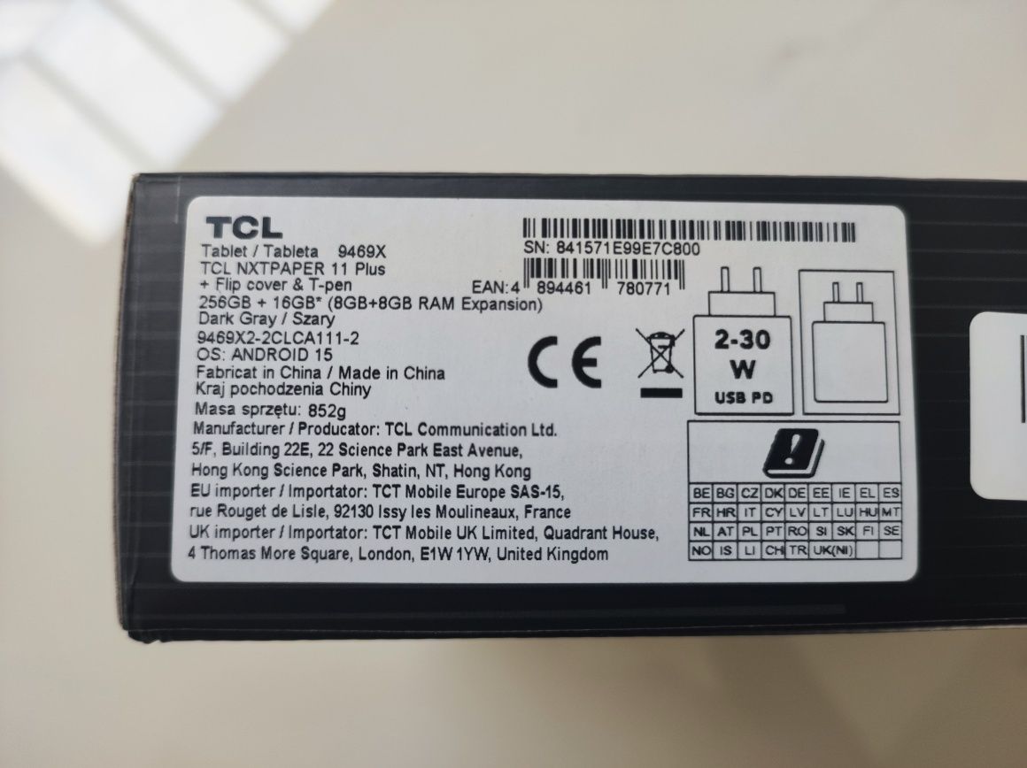 Tablet TCL NXTPAPER 11 Plus + capa + pen