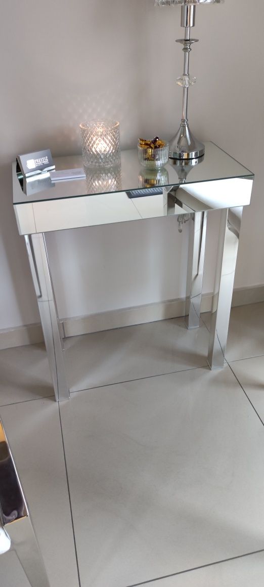 Lustrzana konsola srebrna Glamour szer 60 x gł 30 x wys 70