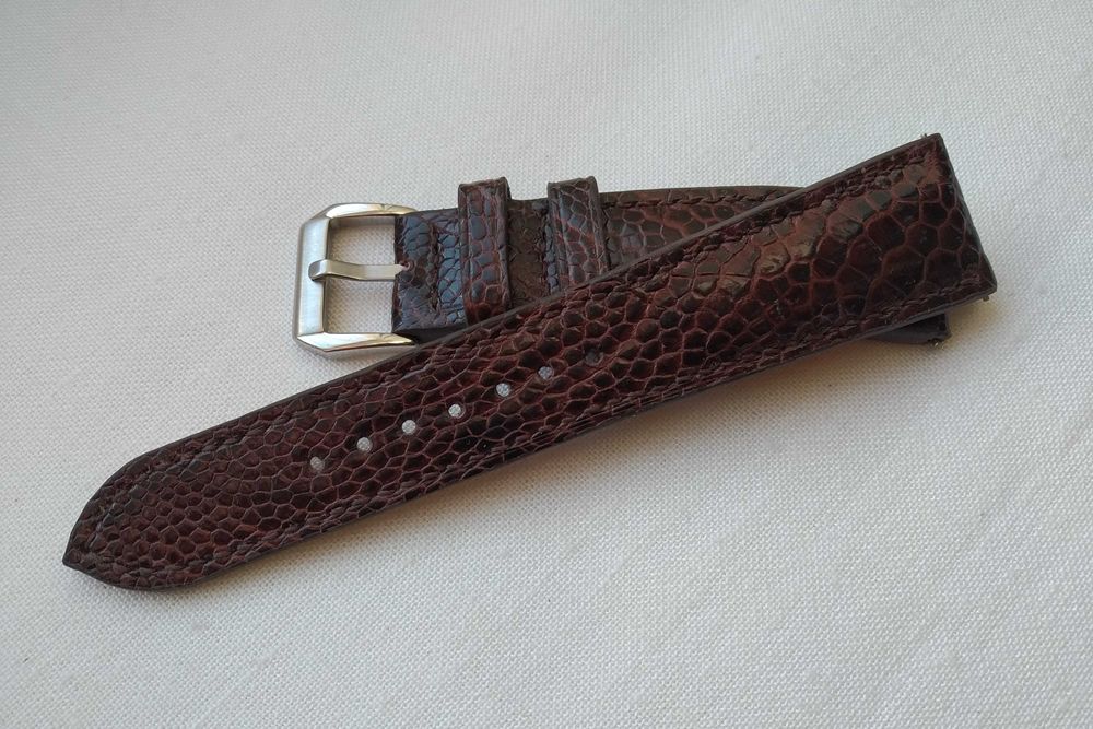 Pasek skórzany do zegarka 22 / 18 mm Noga strusia , szybki montaż
