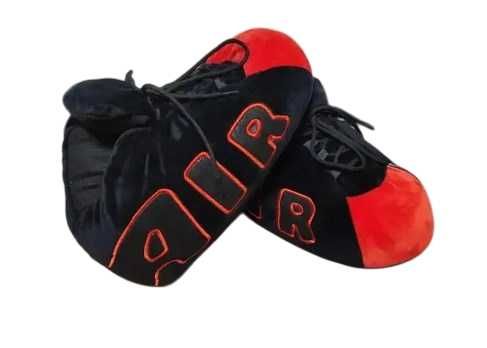 теплые тапки-кроссовки в стиле Air / зимние тапки, удобные, черные в