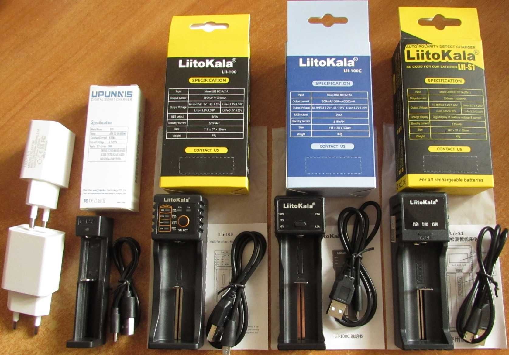 Зарядные устройства LiitoKala Lii100 100C 202 402 Lii-S1 S2 C2 PL2 M4S