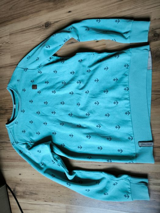 Naketano bluza męska L kotwice turkus sweatshirt