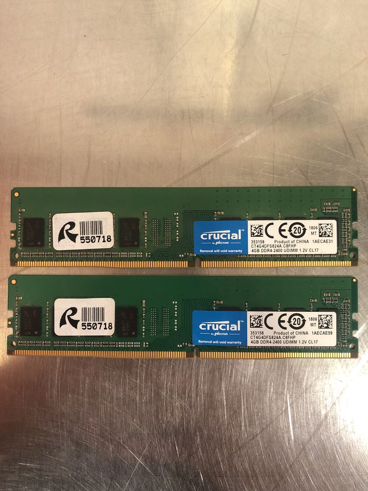 ОЗП Crucial (оперативна памʼят) 8Гб - дві планки по 4Гб DDR 4