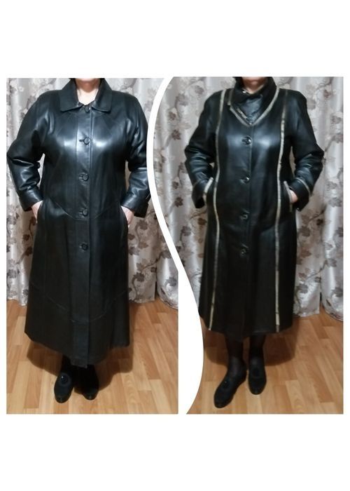 пальто женское кожаное