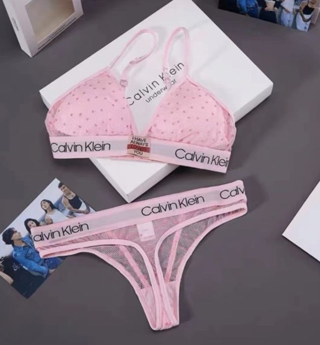 Новий комплект нижньої білизни Calvin Klein чорний, білий, рожевий S,M