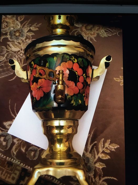 Электросамовар с художественной подлаковой росписью