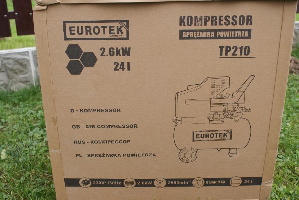 Kompresor Sprężarka 24L Eurotek Germany+ ZESTAW