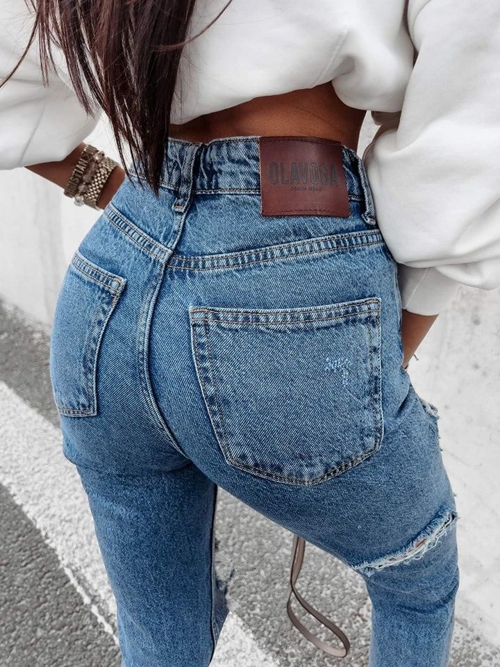 Spodnie damskie jeansowe OLAVOGA VERTI XS S M niebieskie czarne