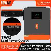 Гибридный инвертор PowMr 48V/220V 6200W 120А. С чистой синусоидой.