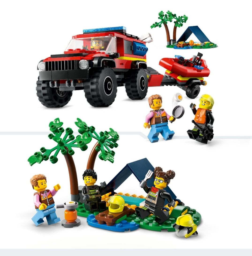 LEGO City 60412 Terenowy wóz strażacki z łodzią  + pudelko klocek lego