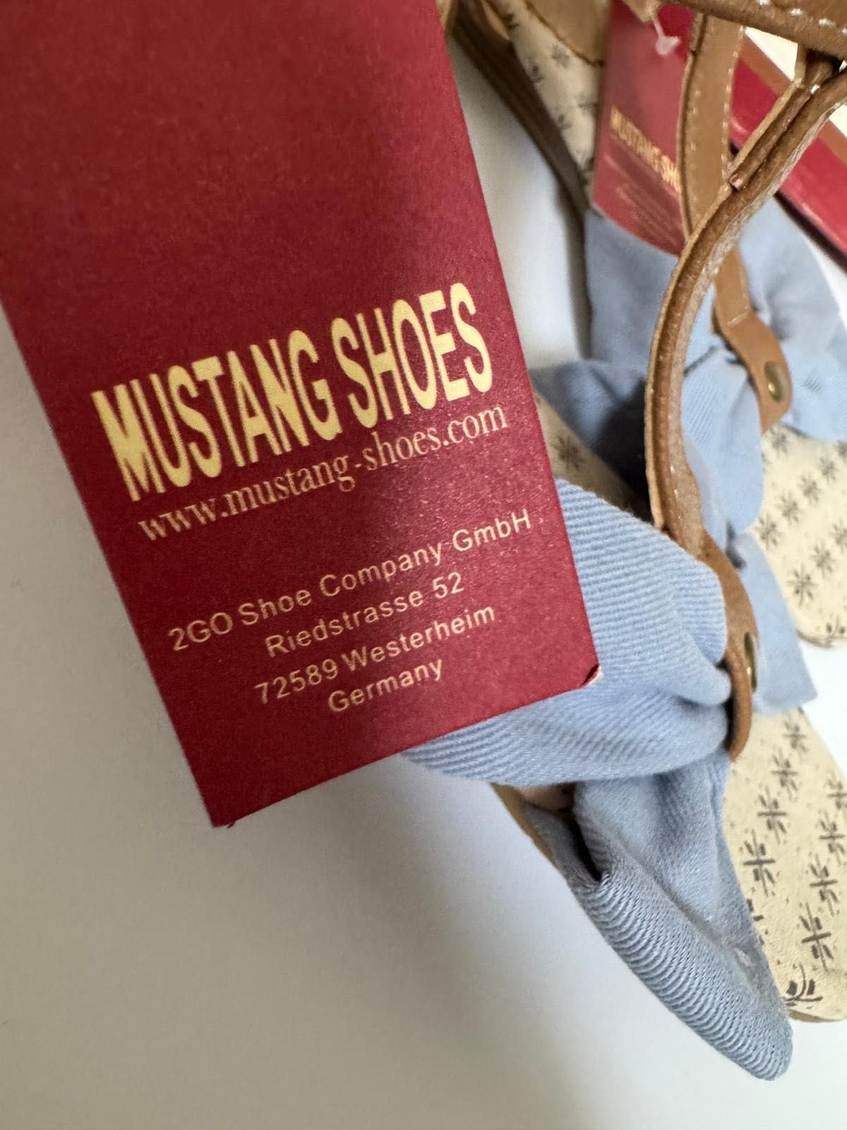 Nowe sandały dziewczęce MUSTANG SHOES brązowe niebieskie 34
