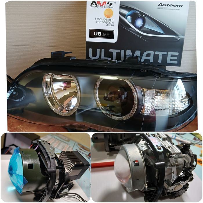 Лінзи в фари на авто. Світлодіодні линзи  BI-LED модулі