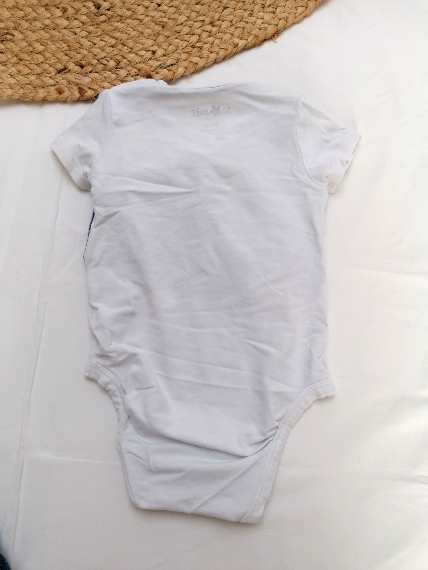 Conjunto Branco e Axadrezado, Body + Calças de Bebé